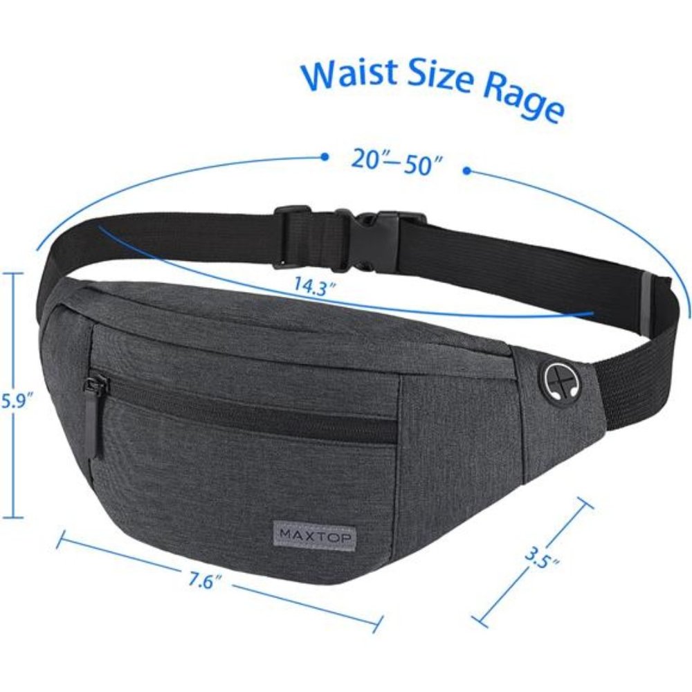 Large Crossbody Fanny Pack with 4-Zipper Pockets Enjoy Sports Workout - Picture 2 of 6